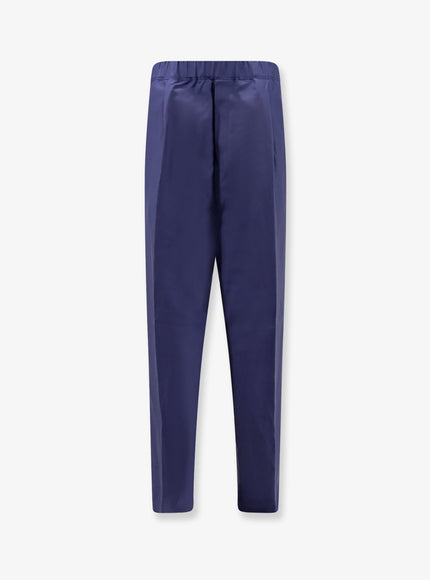 Laneus Viscose And Linen Trousers Blu
