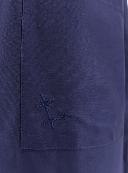 Laneus Viscose And Linen Trousers