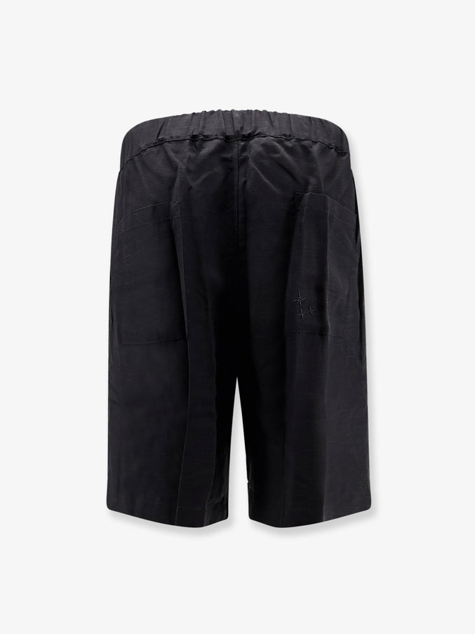 Laneus Viscose And Linen Bermuda Shorts