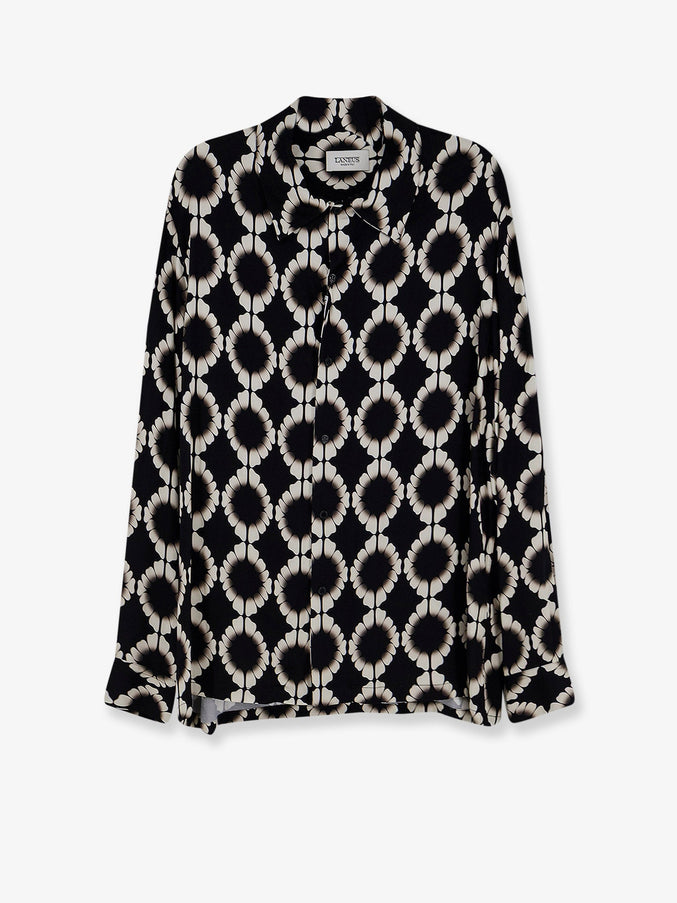 Laneus Boxy Fit Viscose Shirt Nero