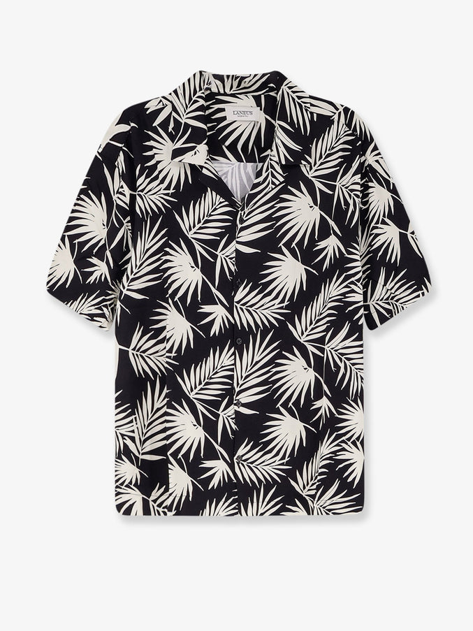 Laneus Printed Viscose Shirt Nero