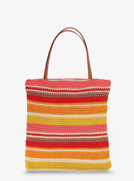 Laneus Crochet Shoulder Bag With Embroidered Logo