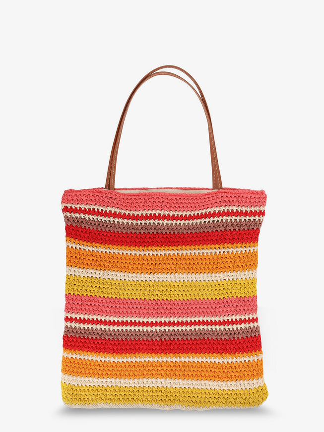 Laneus Crochet Shoulder Bag With Embroidered Logo