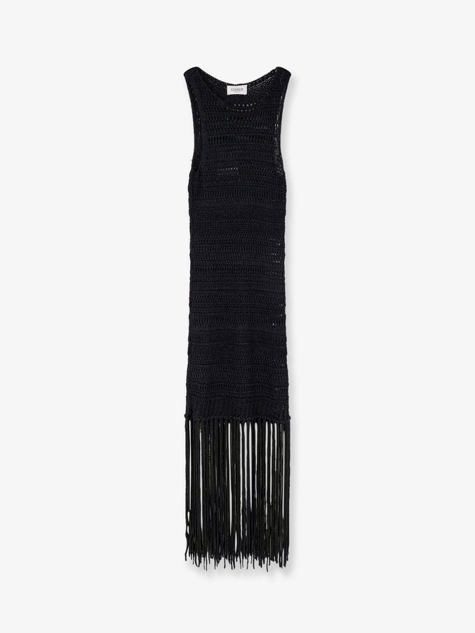 Laneus Viscose And Recycled Polyester Dress Nero