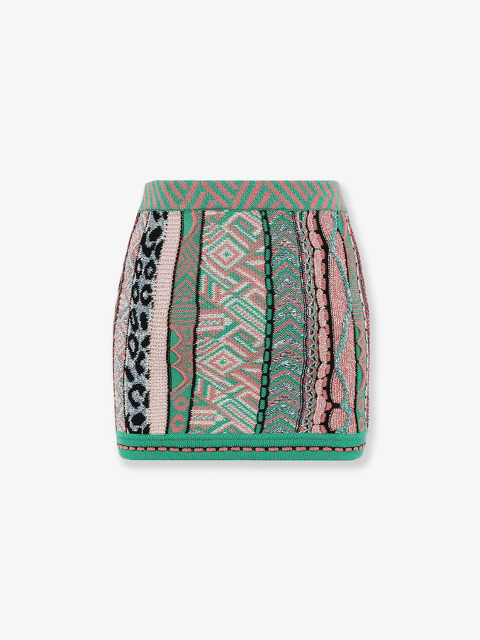 Laneus Multicolored Cotton Skirt
