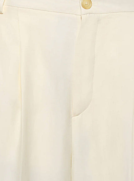 Laneus Viscose And Linen Trousers