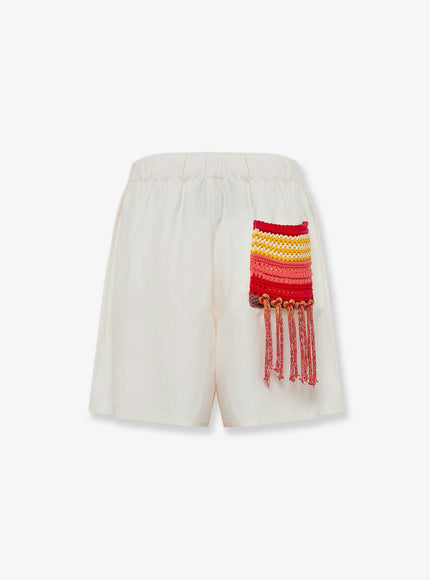Laneus Viscose And Linen Blend Cancun Bermuda Shorts