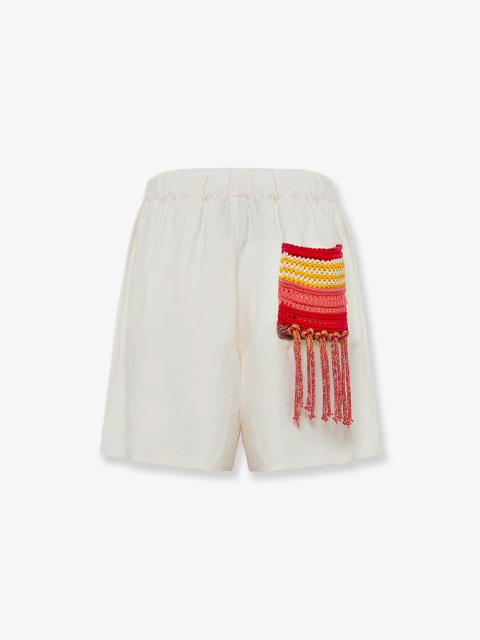 Laneus Viscose And Linen Blend Cancun Bermuda Shorts