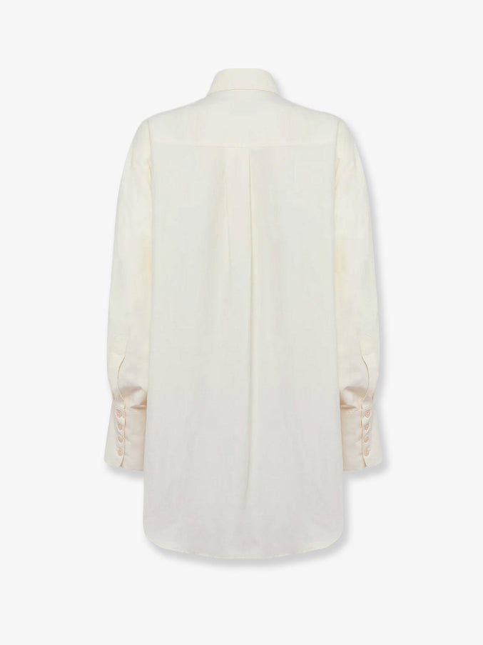 Laneus Over Viscose And Linen Shirt