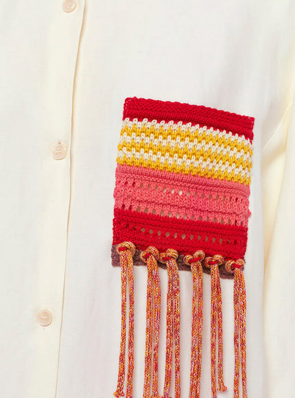 Laneus Over Viscose And Linen Shirt