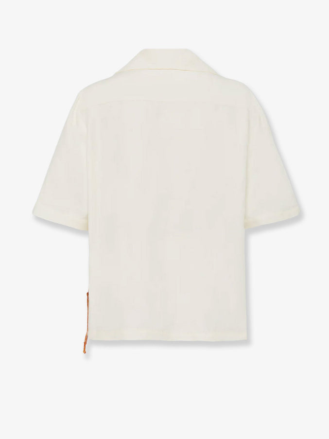 Laneus Viscose And Linen Blend Shirt