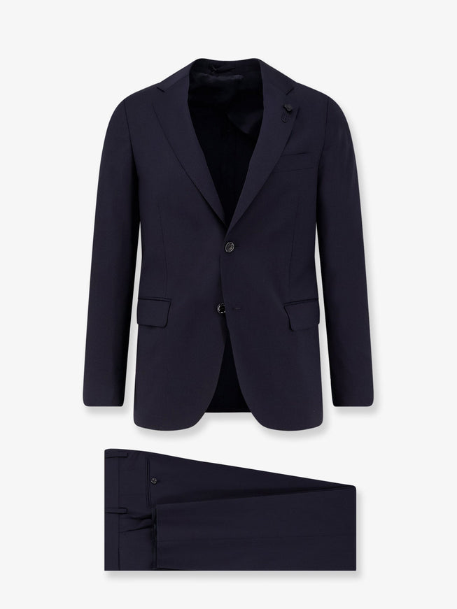 Lardini Iconic Single-Breasted Pure Virgin Wool Suit Blu