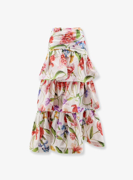 Lavi Picciré Flounced Long Skirt Botanico