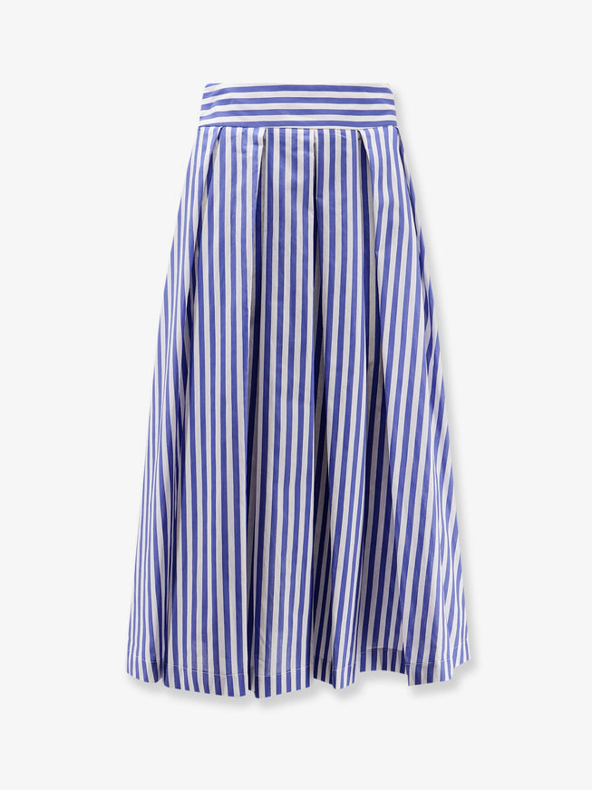 Lavi Iris Striped Cotton Skirt Blu