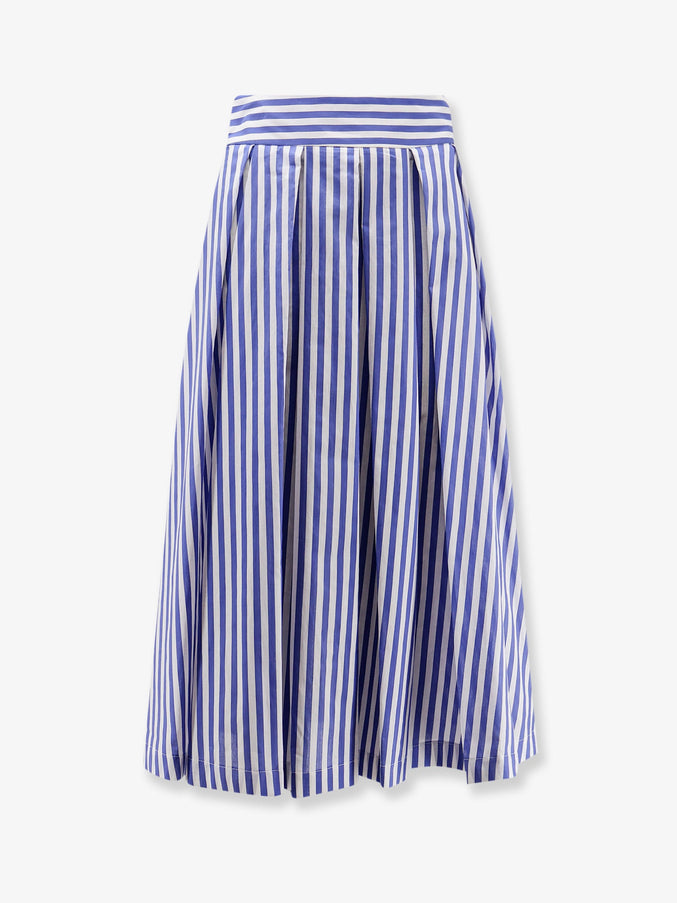 Lavi Iris Striped Cotton Skirt Blu