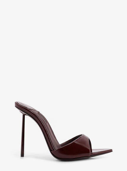 Le Silla Bella Patent Leather Sandals Fondente