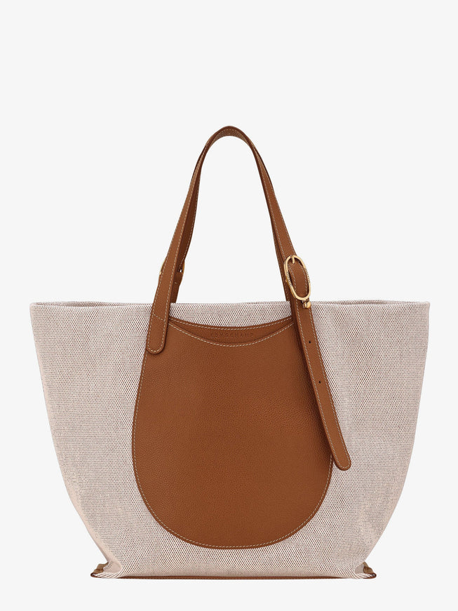 Longchamp Paris Canvas Le Foulonné Toile Shoulder Bag Uni Caramel