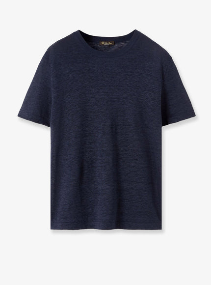 Loro Piana Gargano Linen T-Shirt Blue Navy