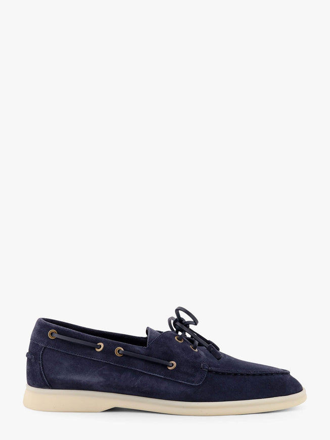 Loro Piana Sea-Sail Walk Suede Loafers Blue Navy