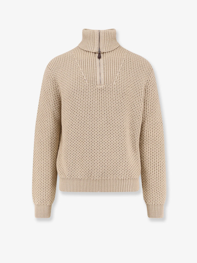 Loro Piana Linen, Virgin Wool, Cashmere And Silk Blend Sweater Pristine Sky