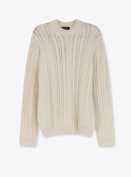 Loro Piana Schooner Sweater In Cashmere And Abaca Blend Nougat