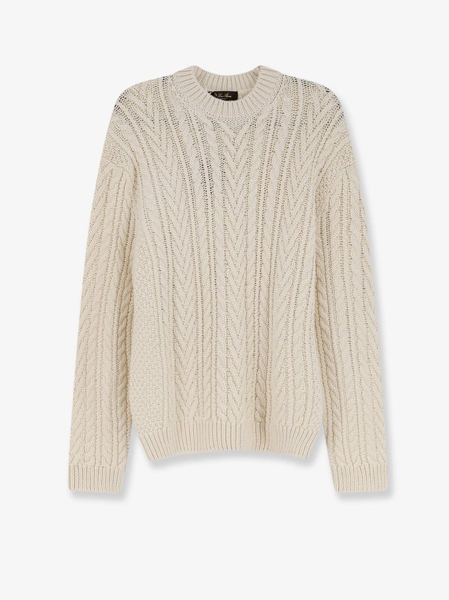 Loro Piana Schooner Sweater In Cashmere And Abaca Blend Nougat
