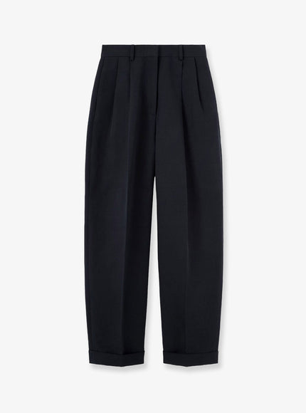 Loro Piana Cale Linen And Cotton Trousers Blue Navy