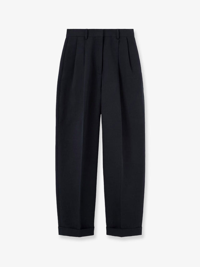 Loro Piana Cale Linen And Cotton Trousers Blue Navy