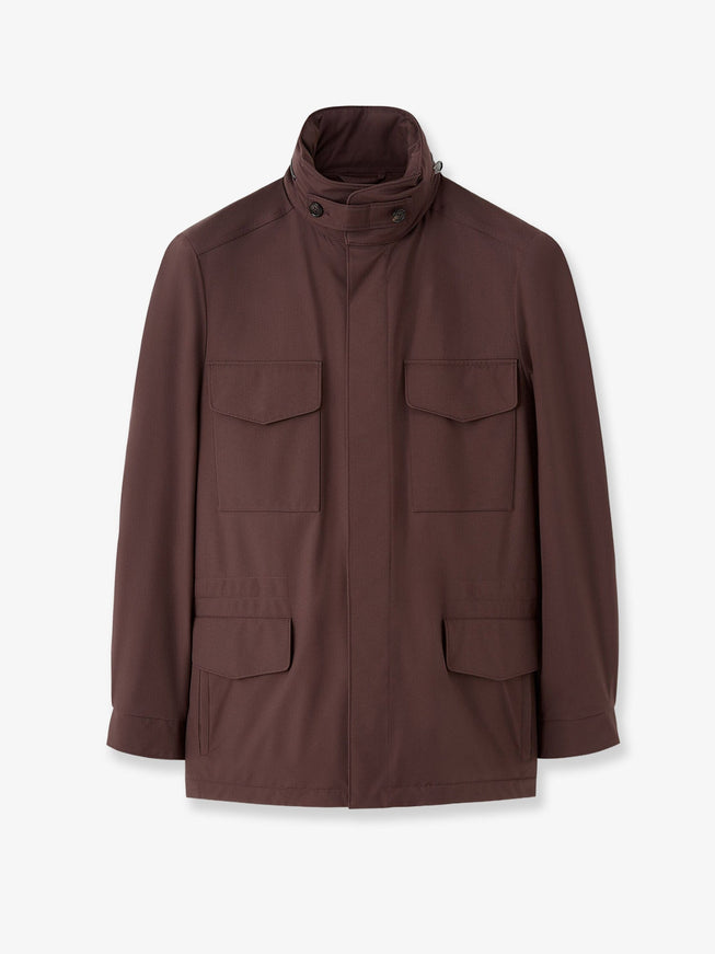 Loro Piana Traveller Jacket With Hidden Hood 52 Cedar Bronze