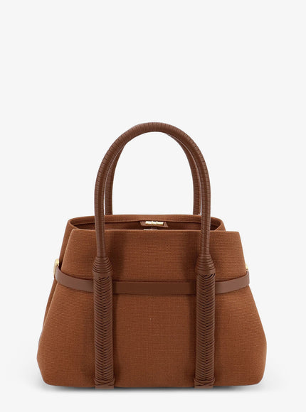 Loro Piana Ghiera Shopper Small Canvas Handbag
