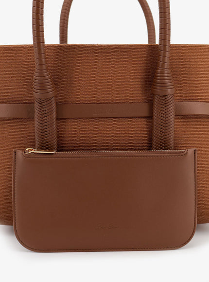 Loro Piana Ghiera Shopper Small Canvas Handbag