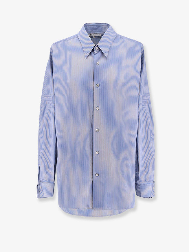 Maison Margiela Striped Cotton Shirt 40 Light Blue Grey