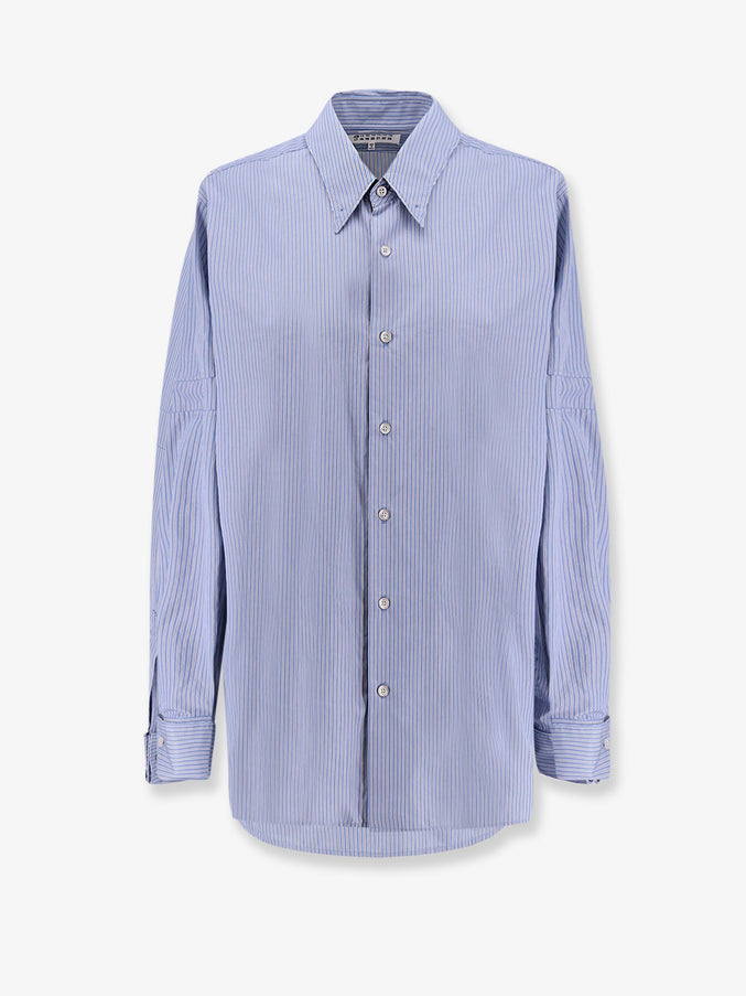 Maison Margiela Striped Cotton Shirt 40 Light Blue Grey