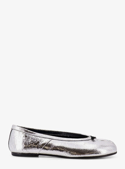 Maison Margiela Tabi Laminated Leather Ballerina Silver