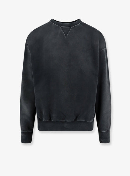 Maison Margiela Cotton Sweatshirt With Front Embroidered Logo Grey