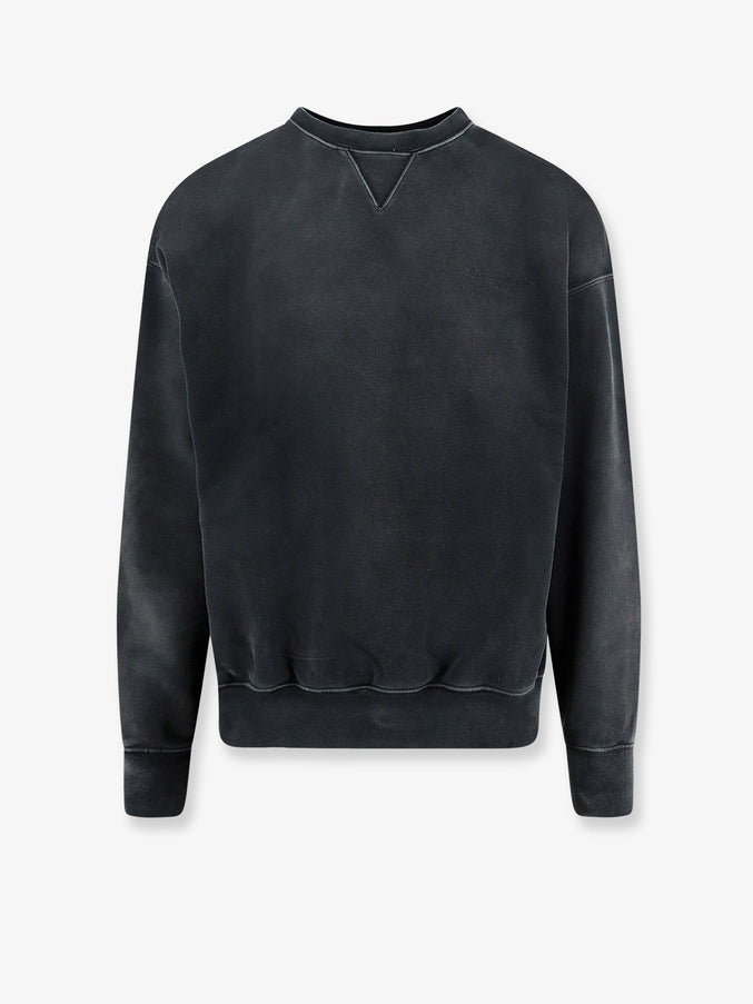 Maison Margiela Cotton Sweatshirt With Front Embroidered Logo Grey