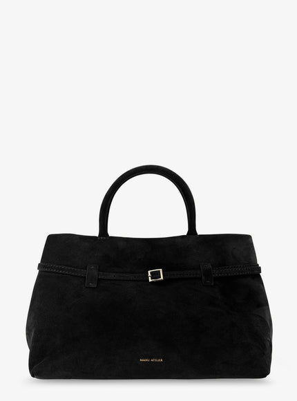 Manu Atelier Le Cambon 35 Suede Handbag Uni Black