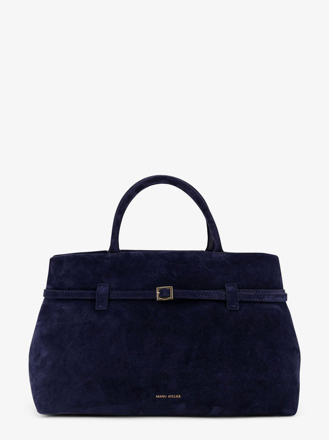 Manu Atelier Le Cambon 35 Suede Handbag Uni Dark Navy