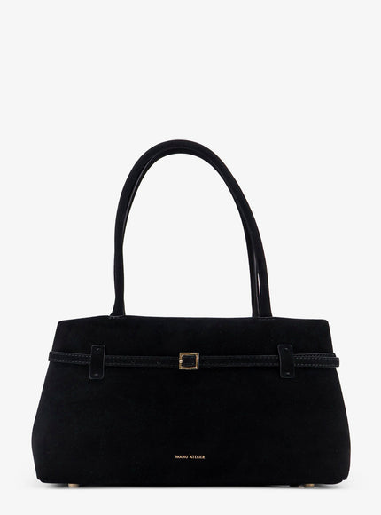 Manu Atelier East West Le Cambon Suede Shoulder Bag Uni Black