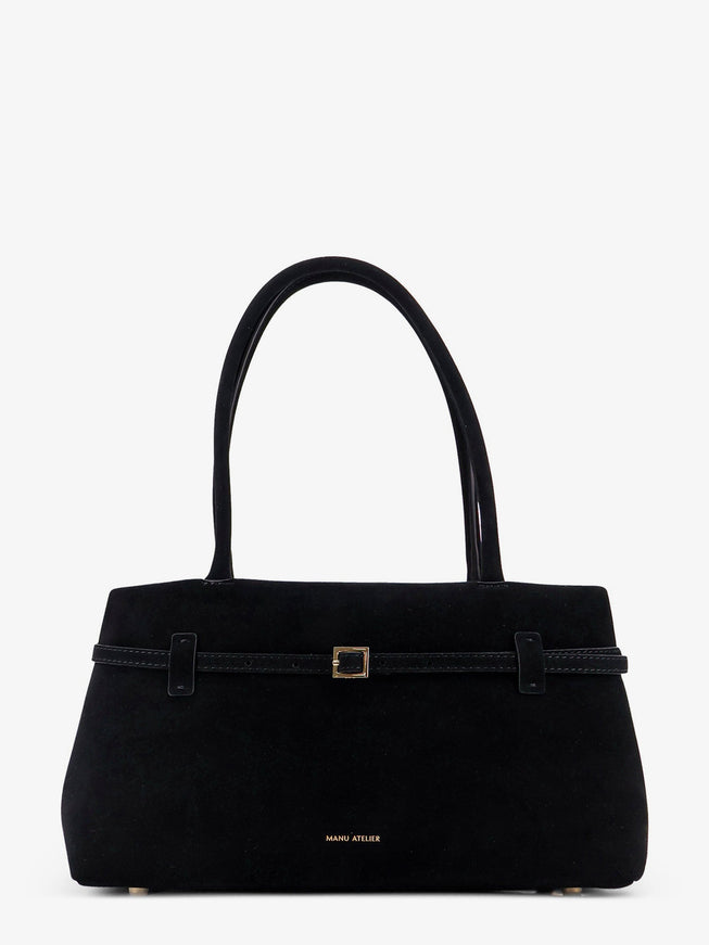 Manu Atelier East West Le Cambon Suede Shoulder Bag Uni Black