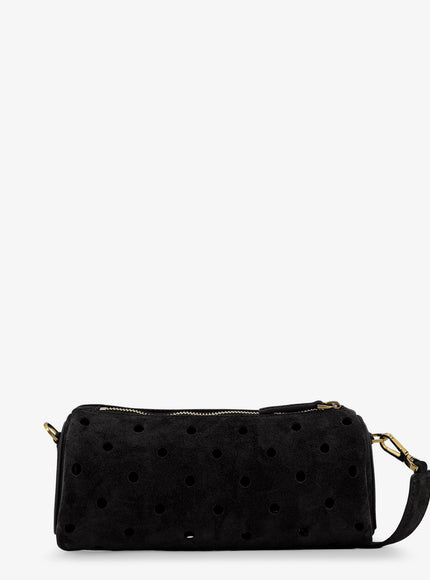 Manu Atelier Mini Cylinder Suede Crossbody Bag