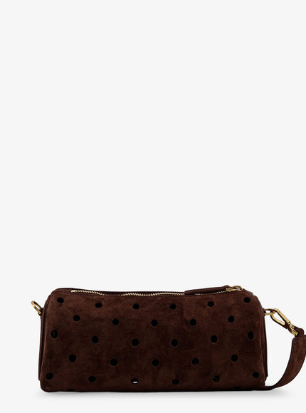 Manu Atelier Mini Cylinder Suede Crossbody Bag