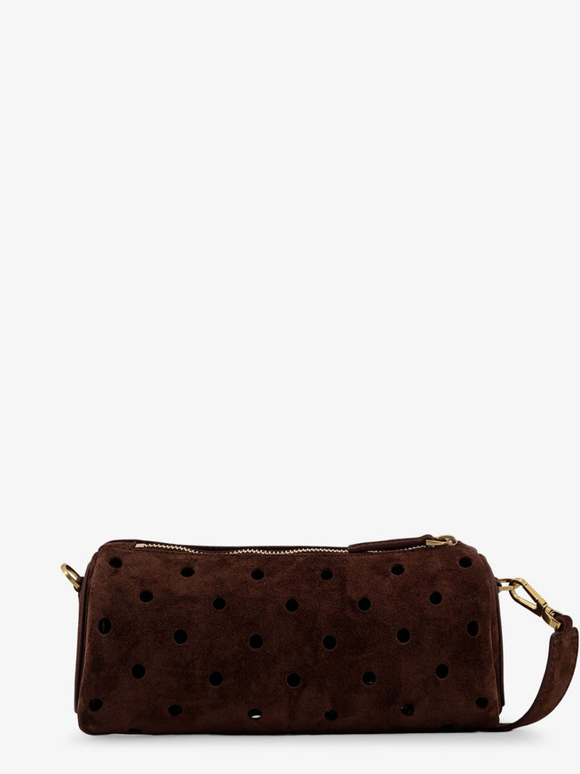 Manu Atelier Mini Cylinder Suede Crossbody Bag