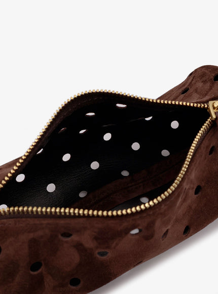Manu Atelier Mini Cylinder Suede Crossbody Bag