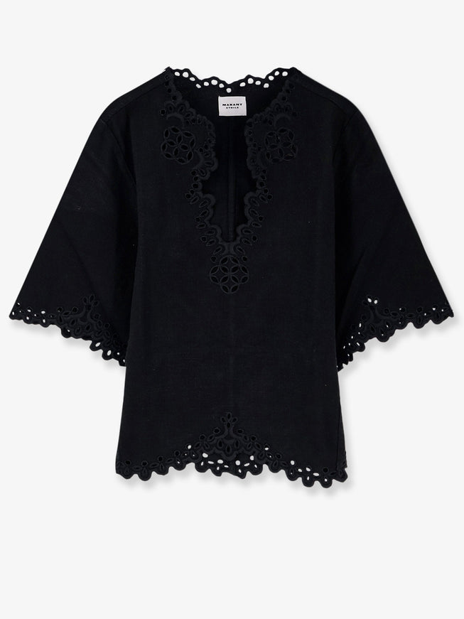Marant Etoile Sangallo Cotton Top Faded Black