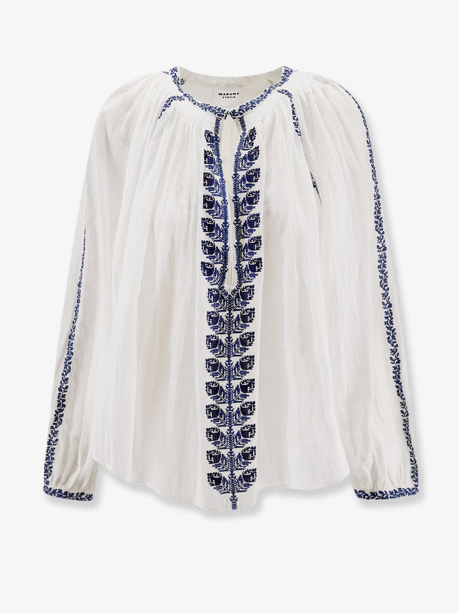 Marant Etoile Lena Organic Cotton Shirt Ecrublue
