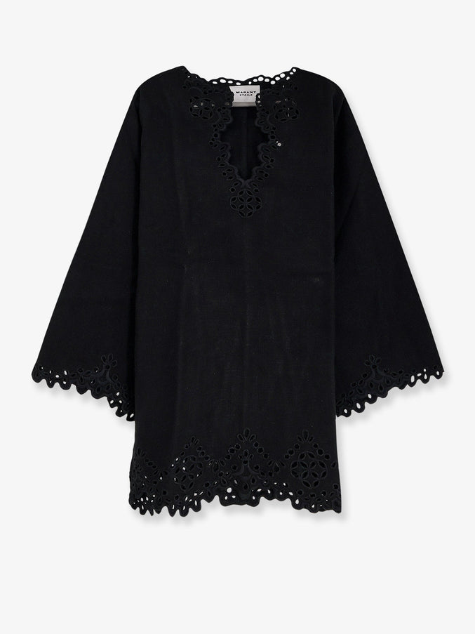 Marant Etoile Sherazade Short Cotton Dress 38 Faded Black