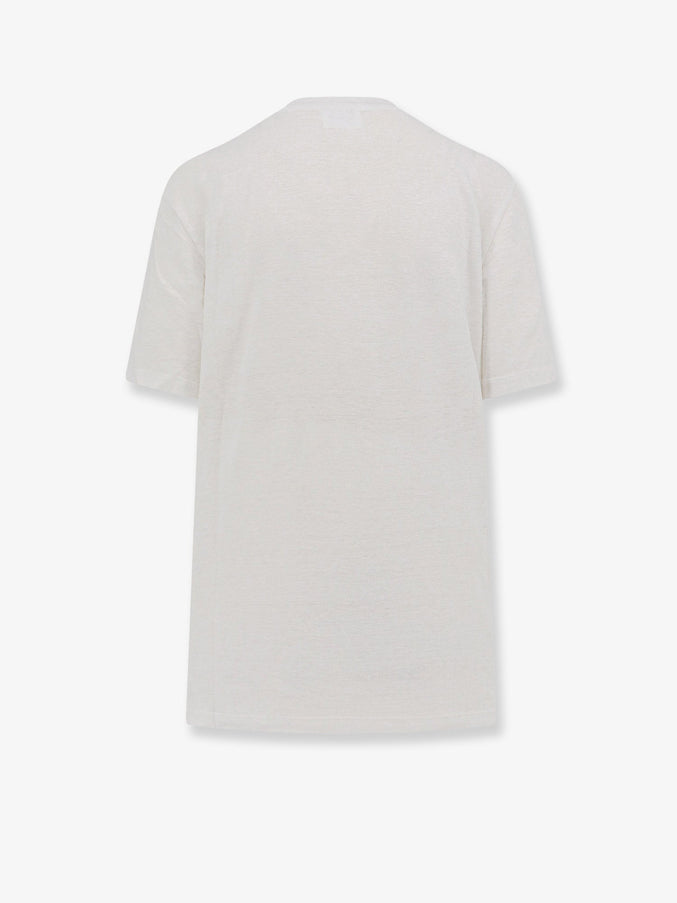 Marant Etoile Linen T-Shirt With Laminated Logo On The Front