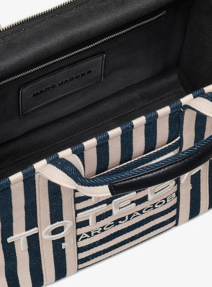 Marc Jacobs The Tote Bag Canvas Handbag With Embroidered Logo On The Front