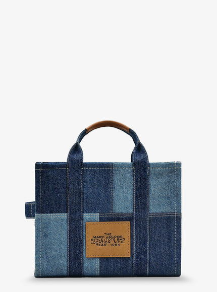 Marc Jacobs The Denim Medium Handbag With Front Logo Print